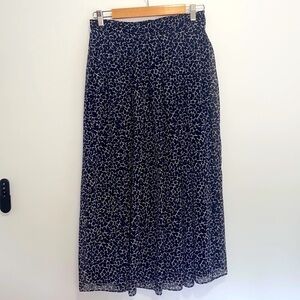 Who What Wear Patterned Chiffon Midi Skirt